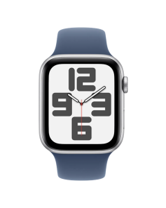 Apple Watch SE 2024 4G 44mm Silver Blue Silicone Band S/M