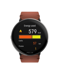 Polar Ignite 3 Titanium Brown Leather Band M-L