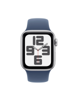 Apple Watch SE 2024 40mm Silver Blue Silicone Band M/L