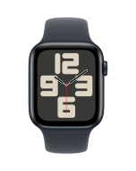Apple Watch SE 2024 44mm Black Black Silicone Band M/L
