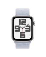 Apple Watch SE 2024 44mm Silver Lightblue Nylon Band